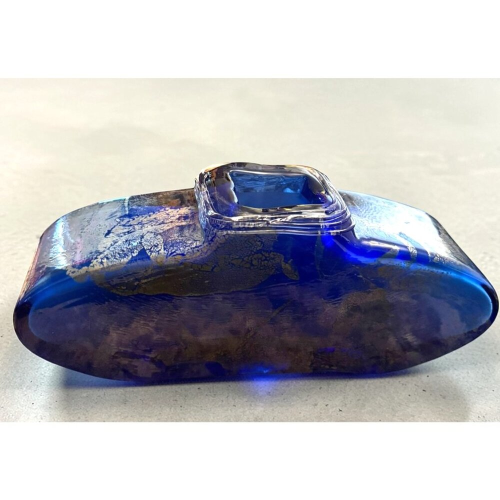 Charlie Meaker MCM Art Glass Large Blue Azurene Vase - Picture 2 of 10